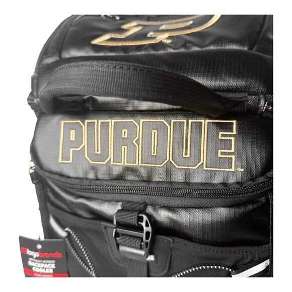 NCAA Purdue BACKPACK COOLER Large 26 Can Boilermakers Padded 20” Black Lunch Box - Picture 4 of 16